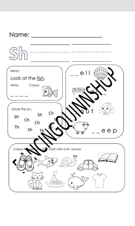 Preschool K1 K2 Diagraph Worksheet Phonics Hobbies And Toys Stationery