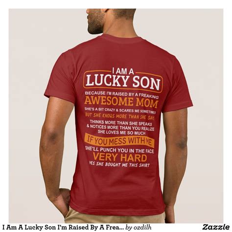 I Am A Lucky Son Im Raised By A Freaking Awesome T Shirt Mom Hoodies Sweatshirts Crazy Mom