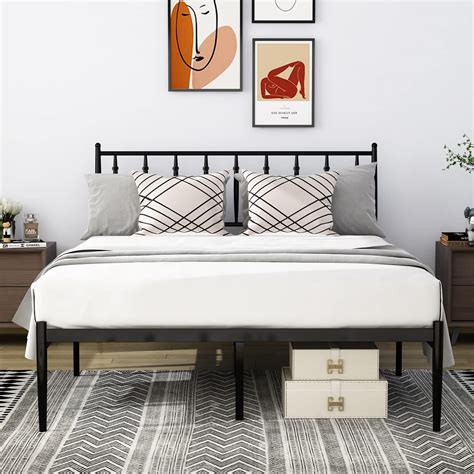 Buy Regoss Twin Metal Bed Frame With Headboard Inch Heavy Duty Metal Bed Frame With Storage