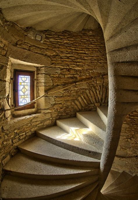 Medieval Stairway France Stone Stairs Spiral Stairs Spiral
