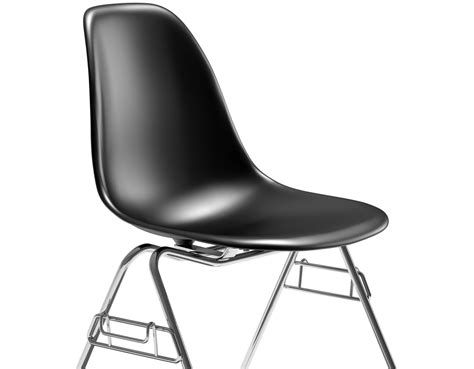 The finish on the plastic seat is textured with high attention to detail. Eames® Molded Plastic Side Chair With Stacking Base ...
