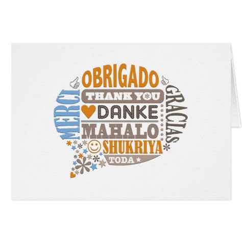 Thank You In Many Languages Greeting Card Zazzle