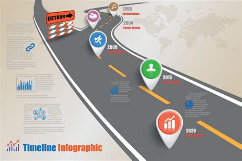 Business Road Signs Map Timeline Infographic Designed For Abstract