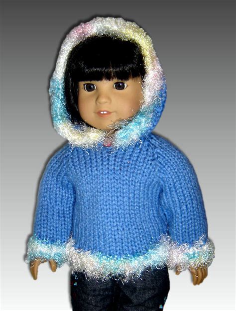 Knitting Pattern Doll Hoodie Fits American Girl And 18 Inch Dolls Pdf