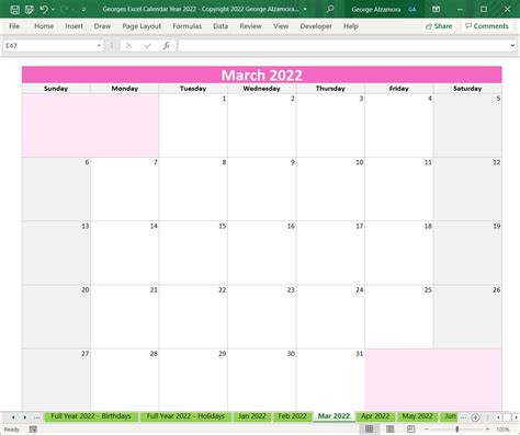 2022 Calendar Year Printable Planner Excel Templates 2022 Etsy