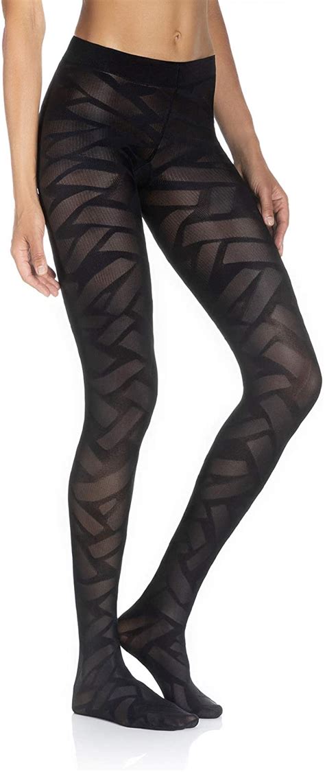 Goldenpoint Womens Tights Abstract Geometric Pattern Black L