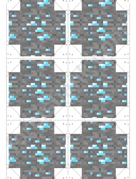Minecraft Diamond Ore Block Template Printable Pdf Download