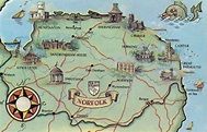 Norfolk Antique Maps, Old Maps of Norfolk, Vintage Maps of Norfolk, UK