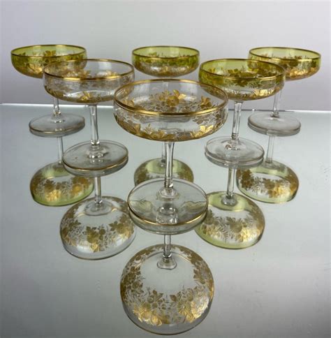 Sold Price Set Of 6 Gilt Moser Champagne Glasses Invalid Date Pst