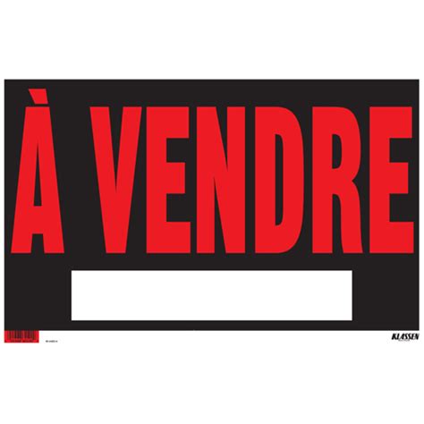 Descubre las mejores ofertas en pancarte terrain a vendre de tiendas de comprando en la gran selección online en aliexpress. KLASSEN - Sign | Réno-Dépôt
