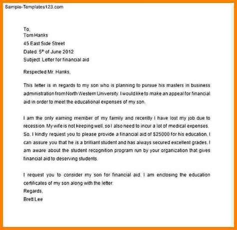 Financial Support Financial Aid Request Letter Sample Templatevercelapp