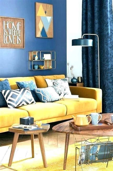 Blue And Yellow Living Room Decorating Ideas Thegouchereye