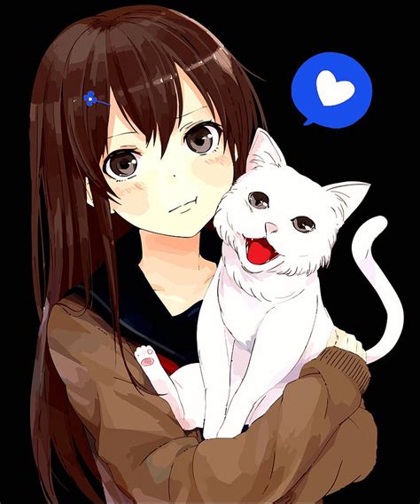 Anime Girl Neko Cat Digital Art By Kaylin Watchorn