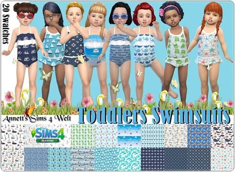 Sims 4 Ccs The Best Toddlers Swimsuits Seasons The Sims