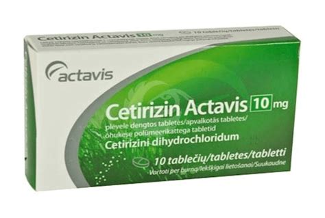 Cetirizin Actavis Tbl 10mg N10 Benu Veebiapteek