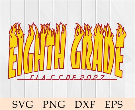 Eighth Grade Svg 8th Grade Svg 8th Grade Class Of 2027 Svg Etsy