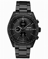 Seiko Solar Chronograph Black Stainless Steel Bracelet Watch 43.2mm for ...