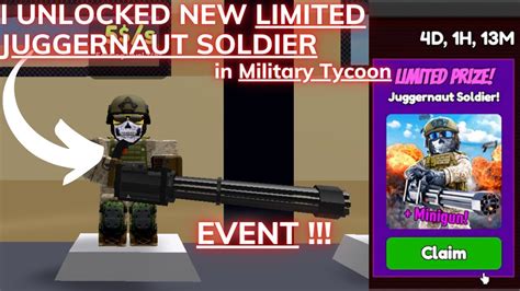 Roblox I Unlocked New Limited Juggernaut Soldier In Military Tycoon
