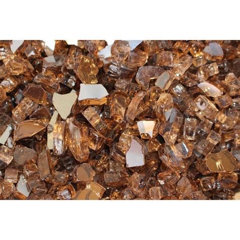 Exotic Glass 10 Lbs Up To 1 4 In Copper Reflective Gas Fire Pit Fire Glass At