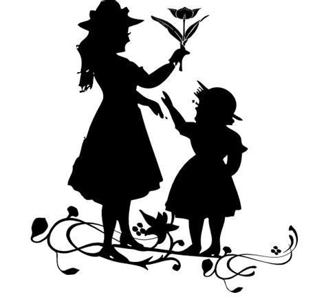 Free Svg Mother And Child Silhouette Svg 17891 Dxf Include