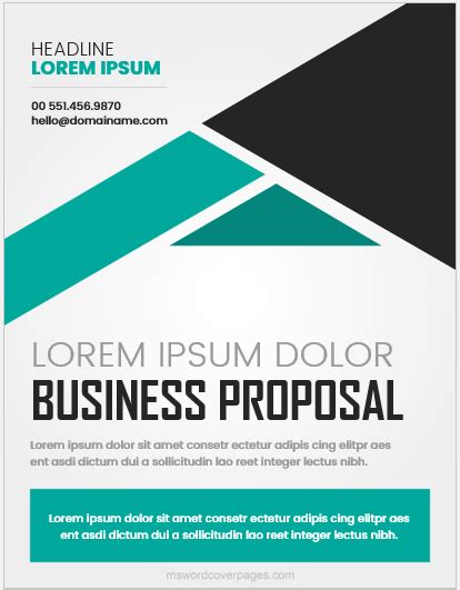 Business Proposal Cover Page Templates Word Ms Word Cover Page