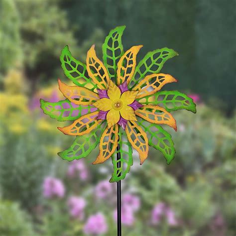 3.1 out of 5 customer rating. Kinetic Dual Spinning Metal Flower Garden Stake - RS Art