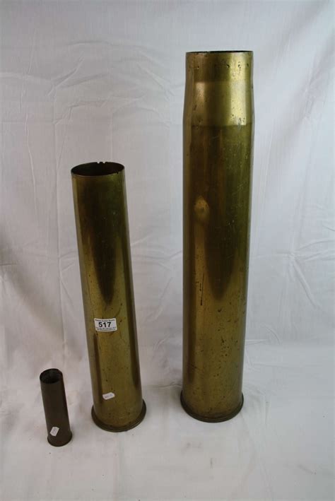 A Collection Of Three World War One And World War Two Inert Artillery Shells