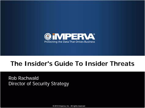 The Insider's Guide to the Insider Threat | PPT