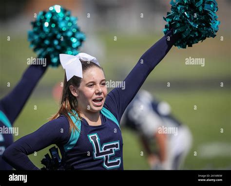 High School Cheerleader In Idaho Stock Photo Alamy