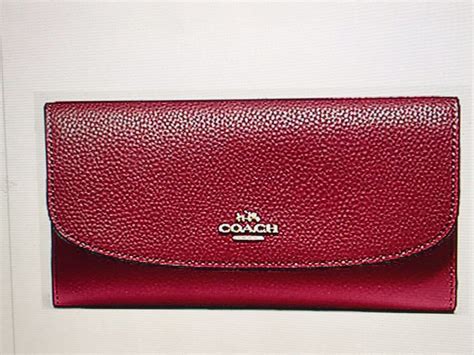Coach F16613 16613 Bm 02 Pebbled Leather Checkbook Wallet Clutch
