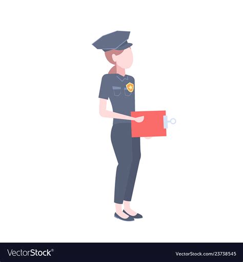Police Woman Icon Female Cop Security Guard Vector Image