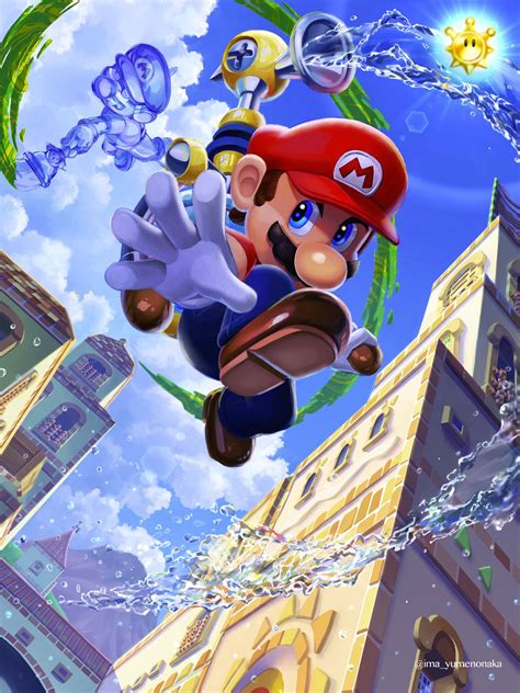 An Image Of Mario Running Through The Air