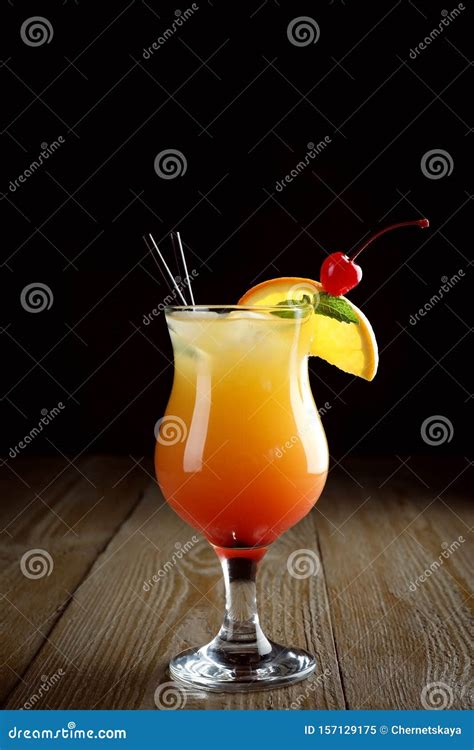 Just Made Cocktail Sex On The Beach Black Background Stock Image Image Of Ingredient