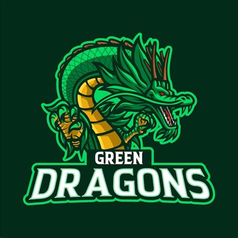 Premium Vector Green Dragon Mascot Logo Design