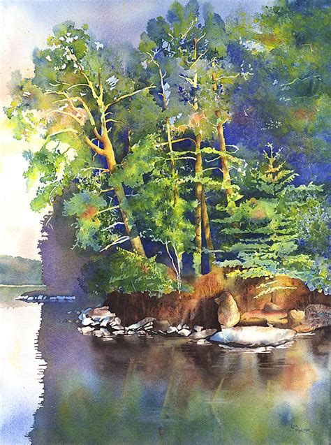 Watercolor Water Watercolor Landscape Paintings Watercolor Trees