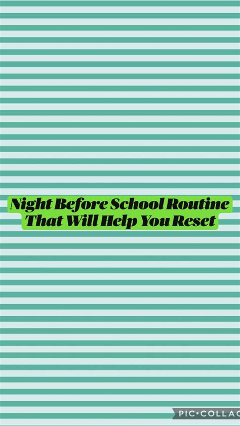 Night Before School Routine That Will Help You Reset Before School