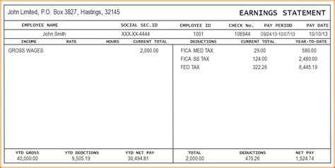 Pay Stub Template Excel Template Business