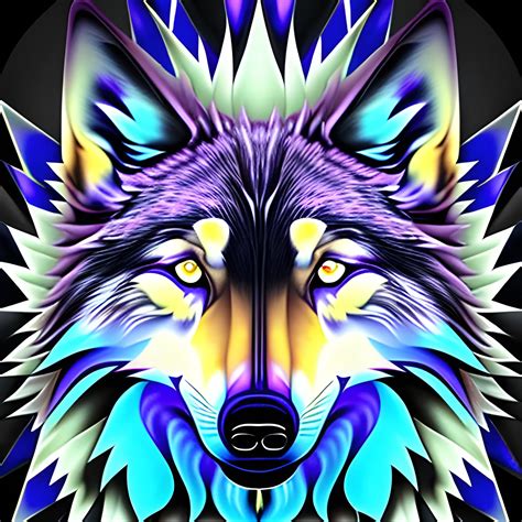 Realistic Trippy Wolf Melting The Wolf Has A Third Eye The Bo