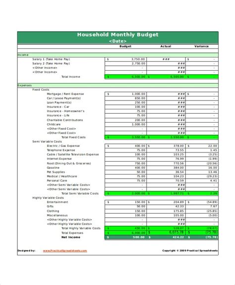 Excel Template Budget Monthly Mr Dashboard