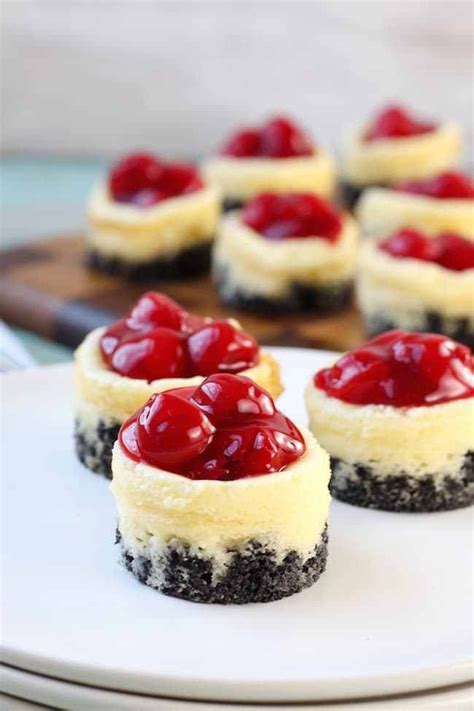 Miniature individual cheesecakes with graham cracker crusts are baked in muffin tins for simple preparation. Simple and delicious Mini Cherry Cheesecakes Dessert Recipe perfect for any holiday or… (With ...