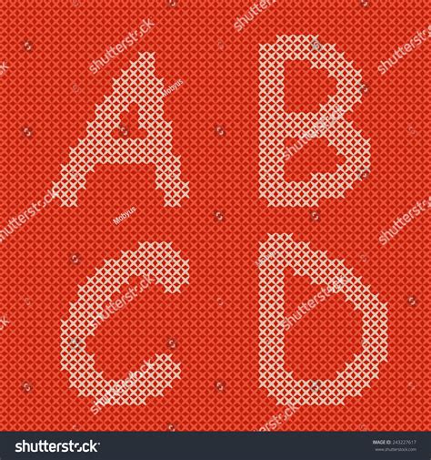Vector Embroidering Alphabet Letters Abcd Font Stock Vector Royalty