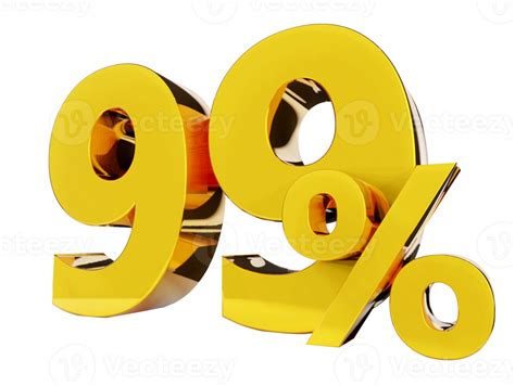 99 Percent Golden Symbol 3d Render 8478228 Png