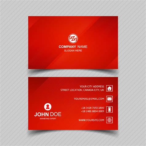 Beautiful Red Business Card Template Set Design 247084 Vector Art At