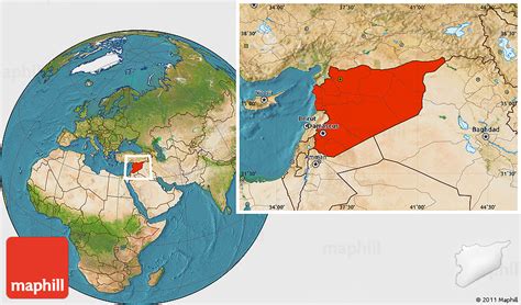 Satellite Location Map Of Syria