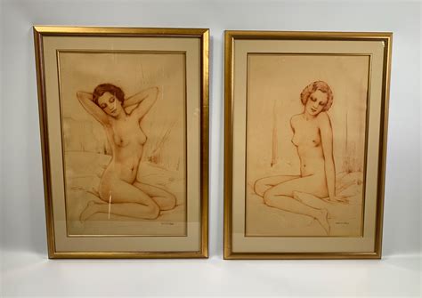 A Pair Of Art Deco Nude Paintings 722944 Sellingantiques Co Uk