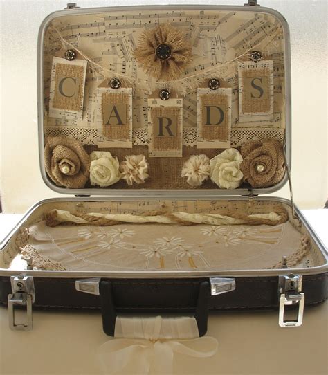 Vintage Suitcase Card Holder For Rustic Wedding Vintage