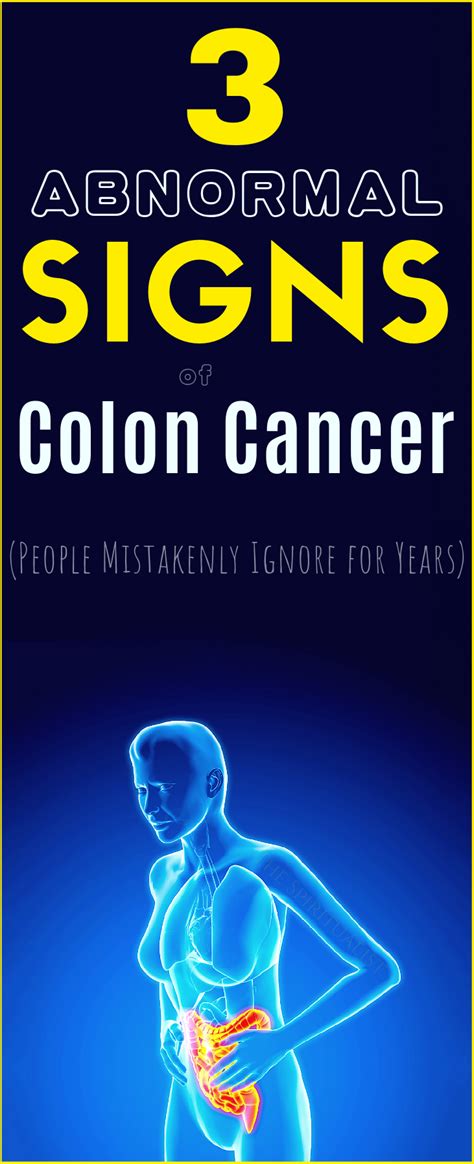Health And Fitness 3 Unusual Symptoms Of Colon Cancer People