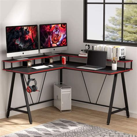 You can also use it as a drafting table, gaming desk, office workstation by this unique design. Tribesigns L-Shaped Desk with Shelf, Corner Computer ...