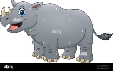 Vector Illustration Of Cute Rhino Cartoon Stock Vector Image And Art Alamy