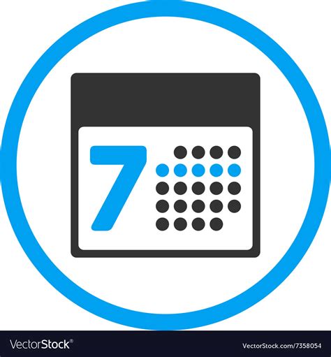 Calendar Week Rounded Icon Royalty Free Vector Image